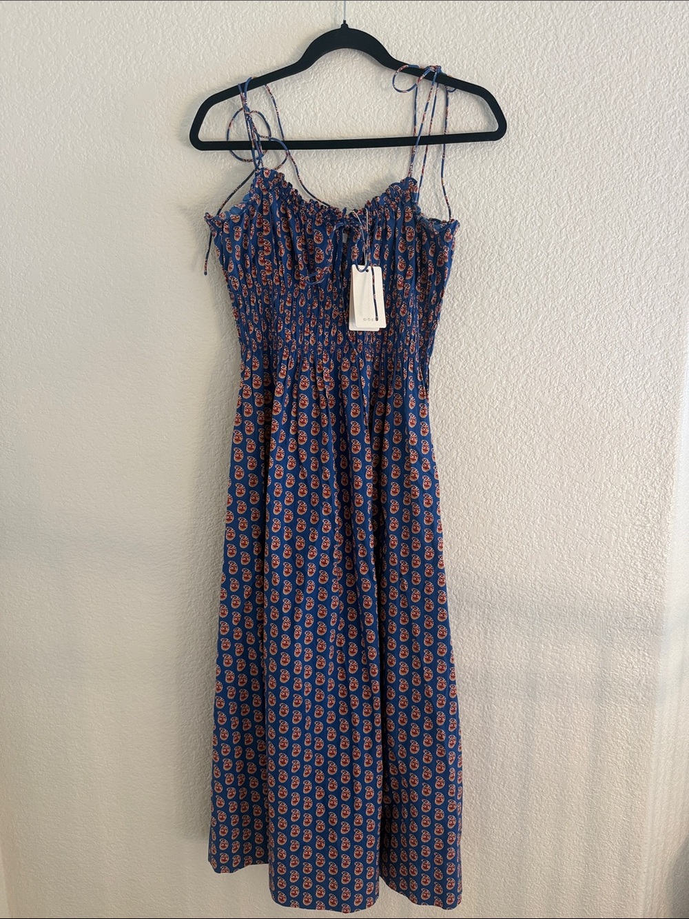 NWT Doen Rhoda Dress - Mazarine Paisley Blue